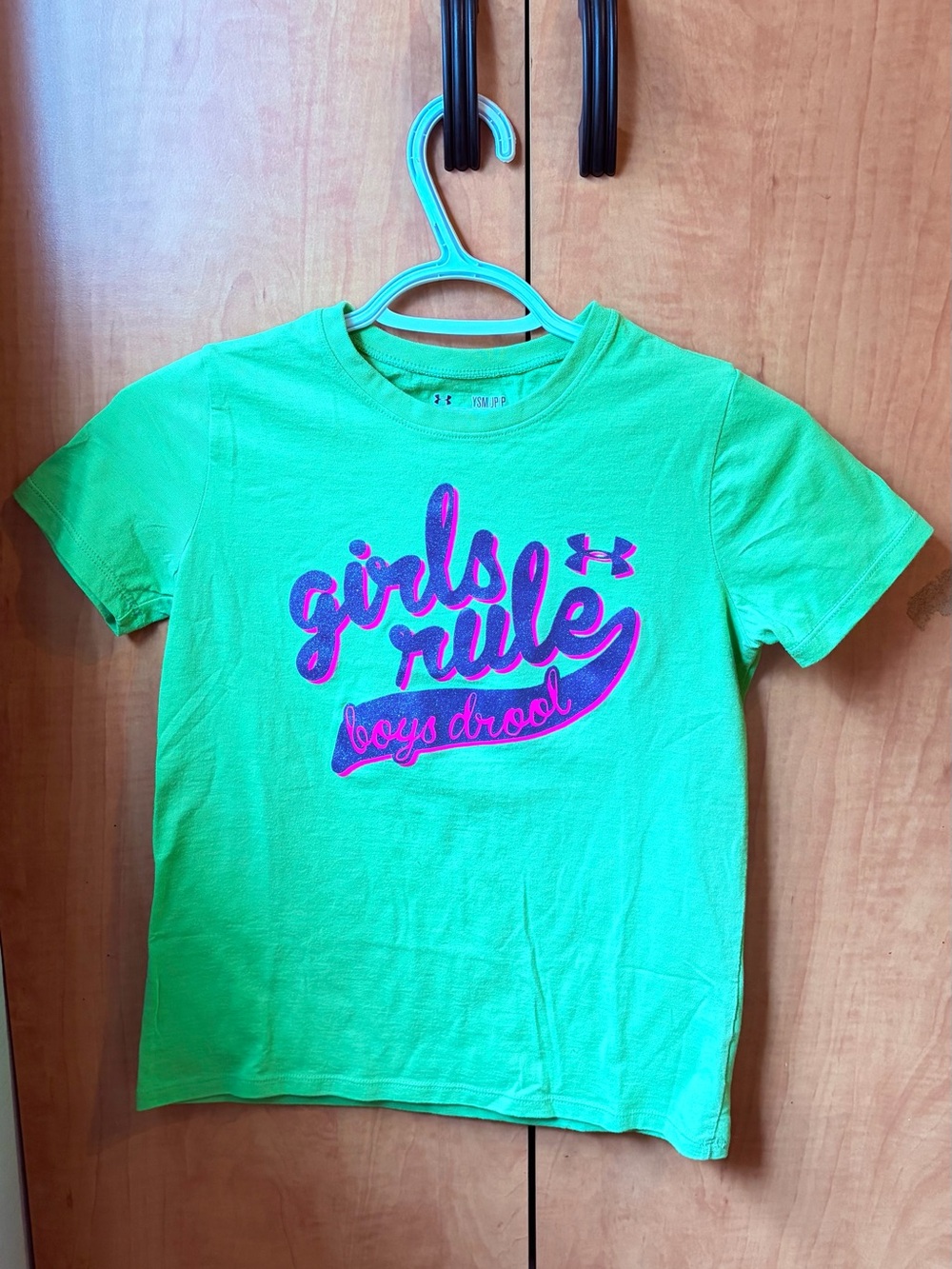 Under Armour Neon Green Girls 'Girls Rule' Graphic Tee